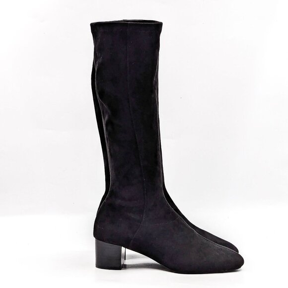 Jack Rogers Women Rayline Black Faux Suede Tall Zip Knee Boots size 6 - Picture 4 of 10